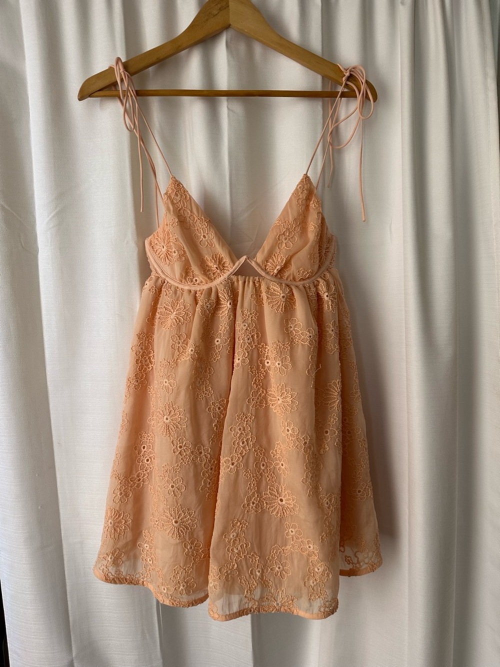 For Love and Lemons Eyelet Lace Spaghetti Strap Mini Dress